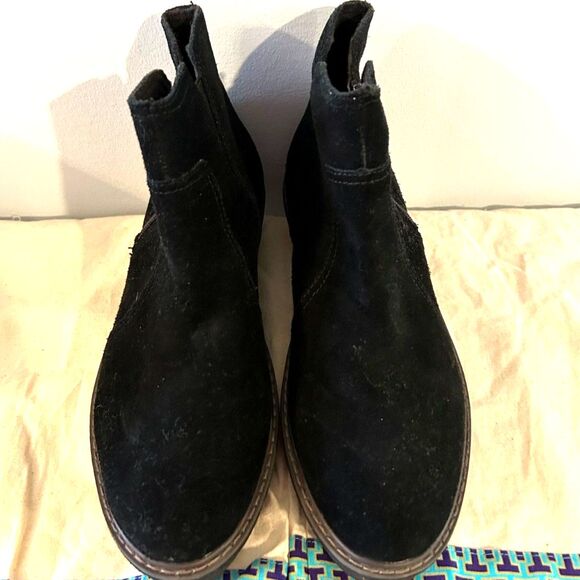 Clarks Black Suede Wedge Boots - Size 7.5 - Picture 3 of 7